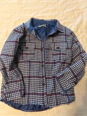 First Wave Blue and White Houndstooth Jacket with Red Windowpane